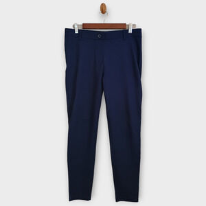 Betabrand Pants Womens Large Blue Straight Leg Classic Dress Pants Yoga Pull Ons